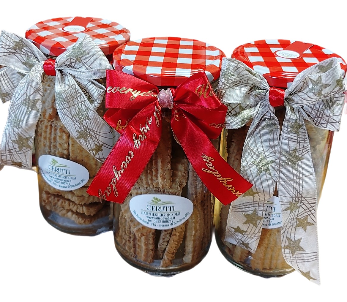 BISCOTTI IN BARATTOLO DI VETRO CONF. REGALO DA 200 g