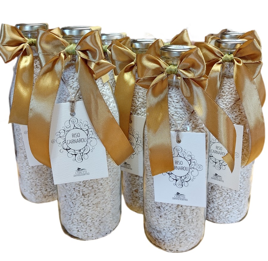 RISO IN BOTTIGLIA DI VETRO CONF, REGALO DA 800 g